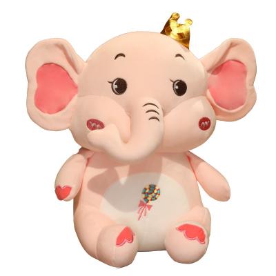 China Cute Kawaii Crown Angel Baby Sleeping Pillow Elephant Doll Plush Toy for sale
