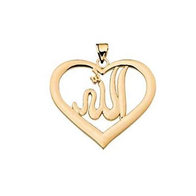 China FASHIONABLE Muslim Islamic Pendant Necklace Jewelry Allah Heart Stainless Steel Arab Pendant Jewelry for sale