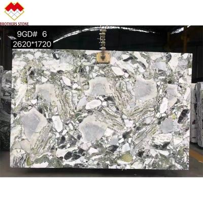 China 2022 Modern Natural Stone Transparent Green Vein Marble Beautiful Cold Ice White Jade Onyx Stone Marble for sale