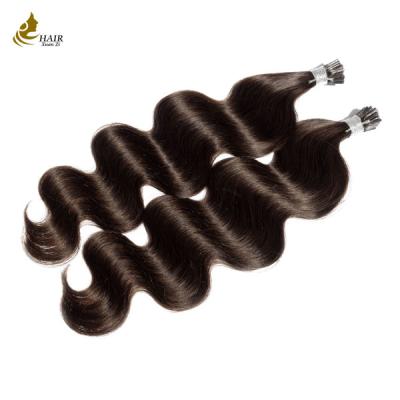 China I Tip Brazilian Hair Weave / Natural Color Human Real Hair Extensions for sale