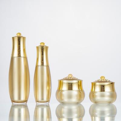 China Acrylic Luxury Cosmetic Lotion Essence Bottle 80ml 100ml 10g 15g Face Cream Jar for sale