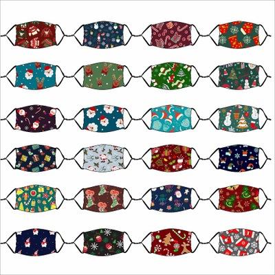 China Hot Selling Cotton Christmas Digital Printed Maskes Ear Loop Washable Adjustable Cotton Maskes for sale