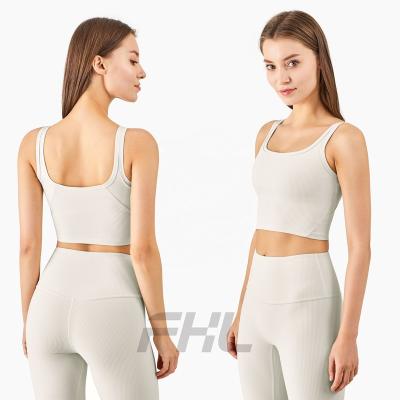 China 2022 breathable new rib knit seamless jeans fitness women yoga wear gym sports bra better than lulu for sale