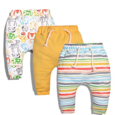 China 2021 High Quality Anti-wrinkle babies and boys 3 pcs set cartoon knitted pants kids baby 100% cotton leggings pants for sale