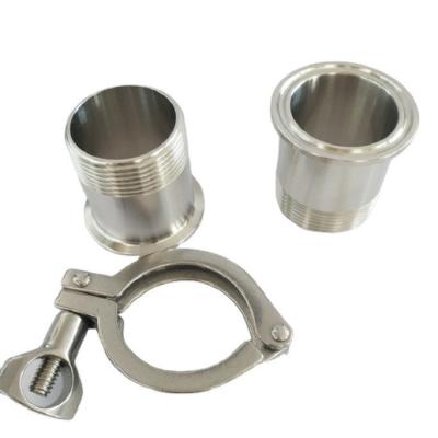 China Conexão de flange de fundição de aço inoxidável sanitário de duplos pinos Tri-clamp Ferrule Clamp de tubo para conexão de tubulações à venda