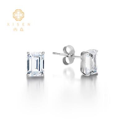 China Office / Career Real HPHT Xisen Lab Grown Diamonds High Polishing 0.3 Carat White Gold 14k White Gold Fancy Emerald Pear Shape Earrings Stud for sale