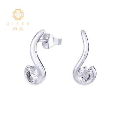 China Office/Brilliant Cut White Yellow Gold Developed Shape Diamond Earrings HPHT Design By Quarry Diamond High Polishing Lab 14k/18k New for sale