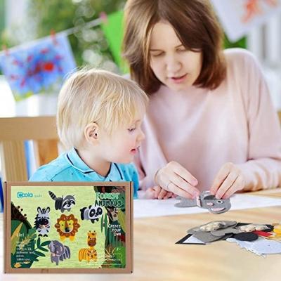 China Wood and Felt Forest Animal 3D Felt Activity Craft Kit Children Educational Toy Felt Craft Set DIY Birthday Gift for sale