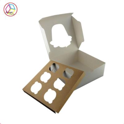 China Recyclable Custom Cupcake Cake Box With Insert for sale