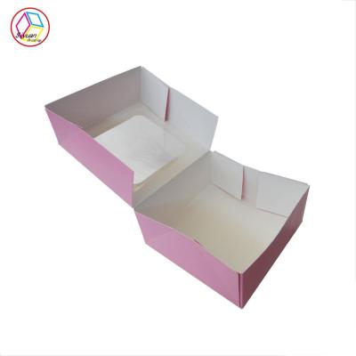 China Recyclable Custom Folding Cake Box With Clear PVC Window for sale
