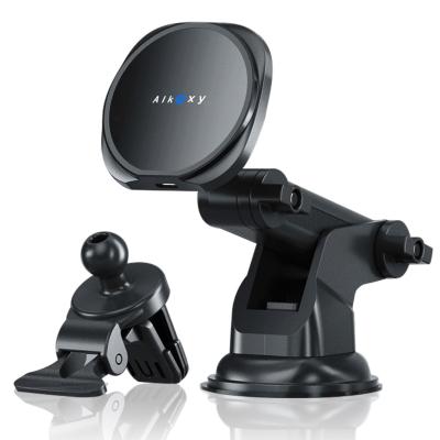 China Qi Automatic Fast Wireless Car Charger Holder With Air Vent Clip Suction Cup Base en venta