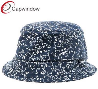 China Female Scale Cotton Fisherman Bucket Hat with Flower Graphic Printing for sale