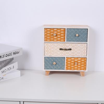 China New Style Stocked Wooden Cabinet Dressing Small Colorful Set Stands Jewelry Box 5/6 Drawer Box To Dress Set Sockets for sale