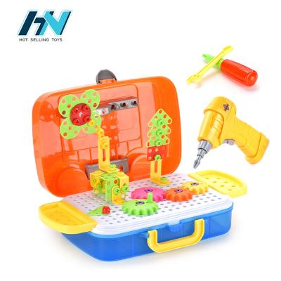 China Children Play Set 3D DIY 276pcs Electric Screw Tool Drill Building Puzzle Rod Speed Blocks Educational Electric Toys for sale
