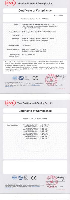 CE - Guangzhou Weipu Mechanical And Electrical Co., Ltd.