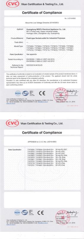 CE - Guangzhou Weipu Mechanical And Electrical Co., Ltd.