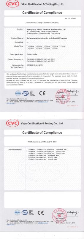 CE - Guangzhou Weipu Mechanical And Electrical Co., Ltd.