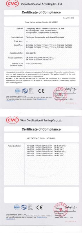 CE - Guangzhou Weipu Mechanical And Electrical Co., Ltd.