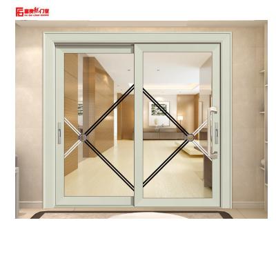 China The latest double glass sliding window aluminum windproof design for sale