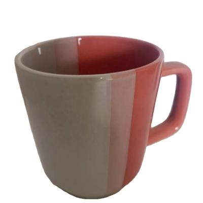 China Sustainable 12oz Spliced Ceramic Cup 350cc Color Glazed Dinnerware Set for sale