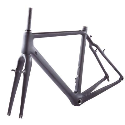 China Fixes Gear Bike 135*9 or 142*12 Max Tire 700*42C Compatible Carbon Clincher Speed V Brake Cyclocross Bicycle Fixed Frame for sale