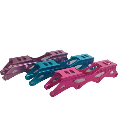 China Custom Adjustable Aluminum Alloy Skating CNC Machined Grip Wheels Frame Inline Speed Roller Skates Chassis Bracket FH612 for sale