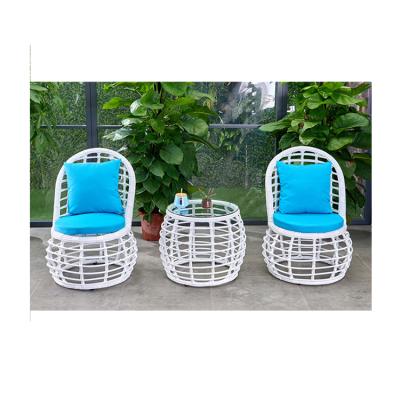 China White Tale Bistro and Chair Sets Tavolo DA Bistro Sedia Bistrotisch Garten MIT Stuhl Modern Outdoor Rattan Wicker Furniture for sale