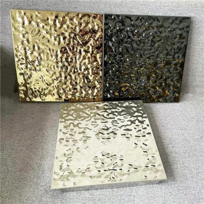 China SS304 Water Ripple Steel Sheet 300x300 Concealed Mirror Finished for sale