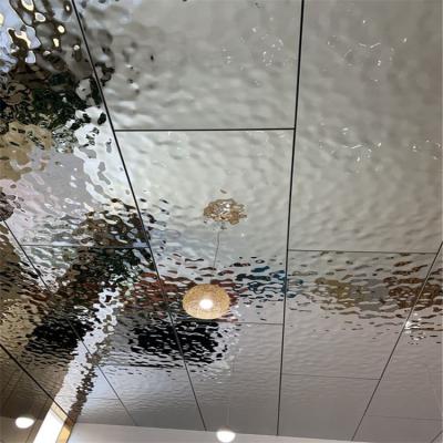 China Water Ripple Stainless Ceiling Tiles Wall Cladding Decorative 0.4mm for sale