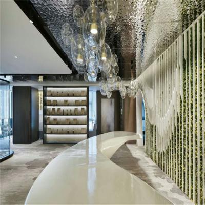 China 600X600 0.6mm Silver Gold Color SS304 Water Effect Sheet Water Ripple Ceiling for sale