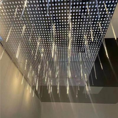 China 304 Stainless Steel Ceiling Panel Mirror Finished Concealed Perforated Ceiling Tile for sale