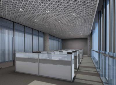 China Waterproof Sound Absorption Aluminum Grid Ceiling For Metro Station for sale
