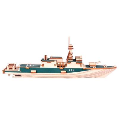 China DIY TOY Manufacturers JG 052C Wholesale Custom Jigsaw Missile Destroyer 3D Wooden Puzzle For Adults And Kids for sale
