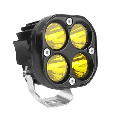 China For Motorcycle or Car 30W Mini Led Projector Headlight Auto 4300K 4LEDS Yellow Led Spotlight 12V Driving Lights Fog Lights For Motorcycle for sale