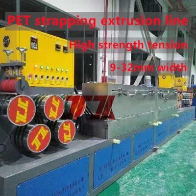 China 160m/min Velocidad de funcionamiento Máquina de extrusión de cinta de PET Utilice material 100% reciclado con sistema de control PLC en venta