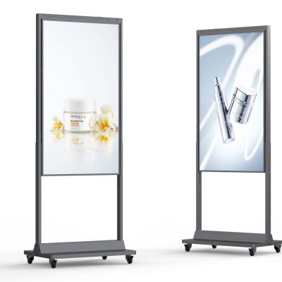 China Alto brillo 43 pulgadas de doble lado de piso de ventana de pie pantalla LCD de publicidad en venta