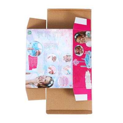 China Recyclable Wholesale Custom LOGO Printing Corrugated Box Display Cardboard Puzzle Building Blocks Toy Box Packaging for sale