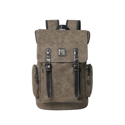 China Custom Men's Student School Bag Retro Large Capacity Computer Travel Shoulder Backpack Casual Bags Waterproof for sale