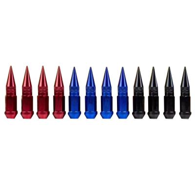 China Hot Sale Universal Car Wheel Hub Bolts Lock Type Color Anti Theft Forged Alloy Aluminum 7075, Zinc, Single Spike Wheel Lug Nuts Racing BTB for sale