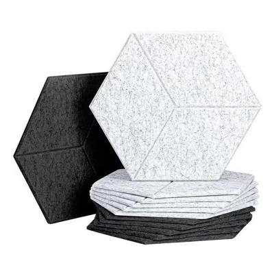 China Soundproof 9mm PET Felt Acoustic Panels Acoustic Hexagon For Wall Covering And Decoration for sale