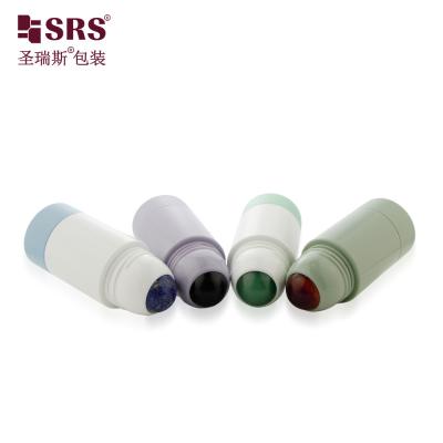 China Refillable Primary Roll On Bottle Package With Natural Stone Ball For Containing Antiperspirant Applicator 50ml Capacity for sale