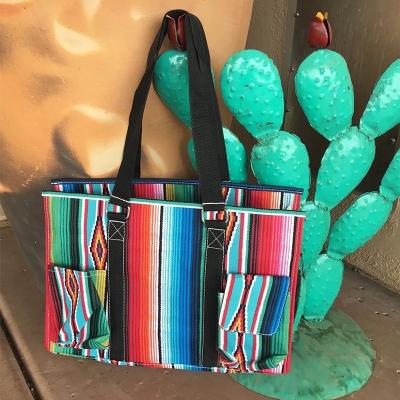 China Easy in Carry Women Designer Pockets Serape Diaper Handbags Personalized Western Service Canvas Tote Bag for sale