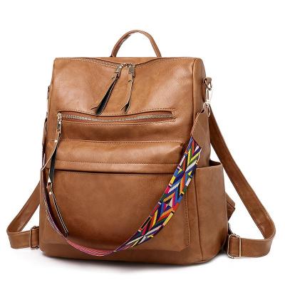 China Waterproof Anti-theft Logo Guitar Strap Purse Pu Leather Multi Pockets Dry Bag Backpack Backpacks for sale