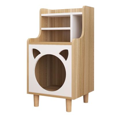 China Modern Bedside Table Nightstand Unit Cabinet Convertible Night Stand with Cat Storage Cabinet Spacious for sale