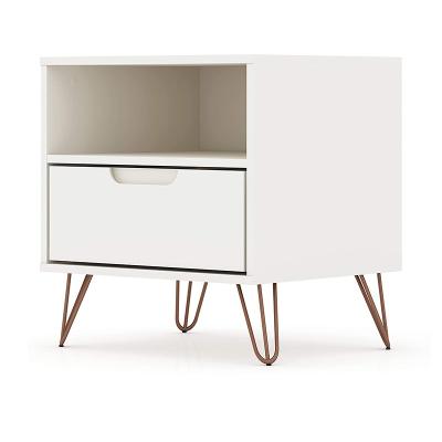 China Durable Bedside Table Mid Century Modern 1 Drawer Bedroom Nightstand for sale