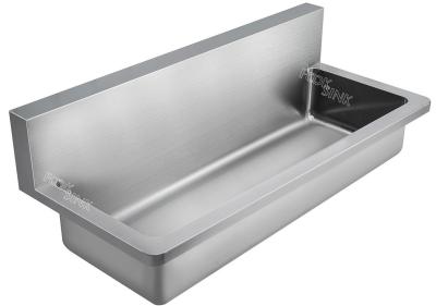China Fábrica Mural pendurado Single Wash Trough Basin Utility aço inoxidável 304 com espalhamento de volta à venda