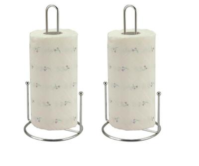 China Sustainable Metal Wire Kitchen Paper Towel Rack Tissue Roll Holder for sale