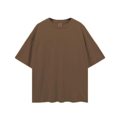 China custom 100% unisex custom top quality cotton luxury men's Logo Brown Oversized Tshirt Oversiz Anti-wrinkle T-shirts for sale