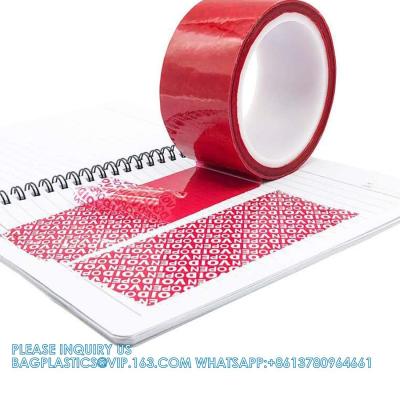 Chine Tamper Tape Red Tamper Evident Security Seals Tape, Transfer Tamper Proof Security Void Tapes à vendre