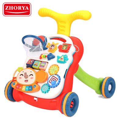 China The first non-toxic hot sale cute toys cartoon music educational multifunctional study baby learn push walker toy 5 in1 for sale